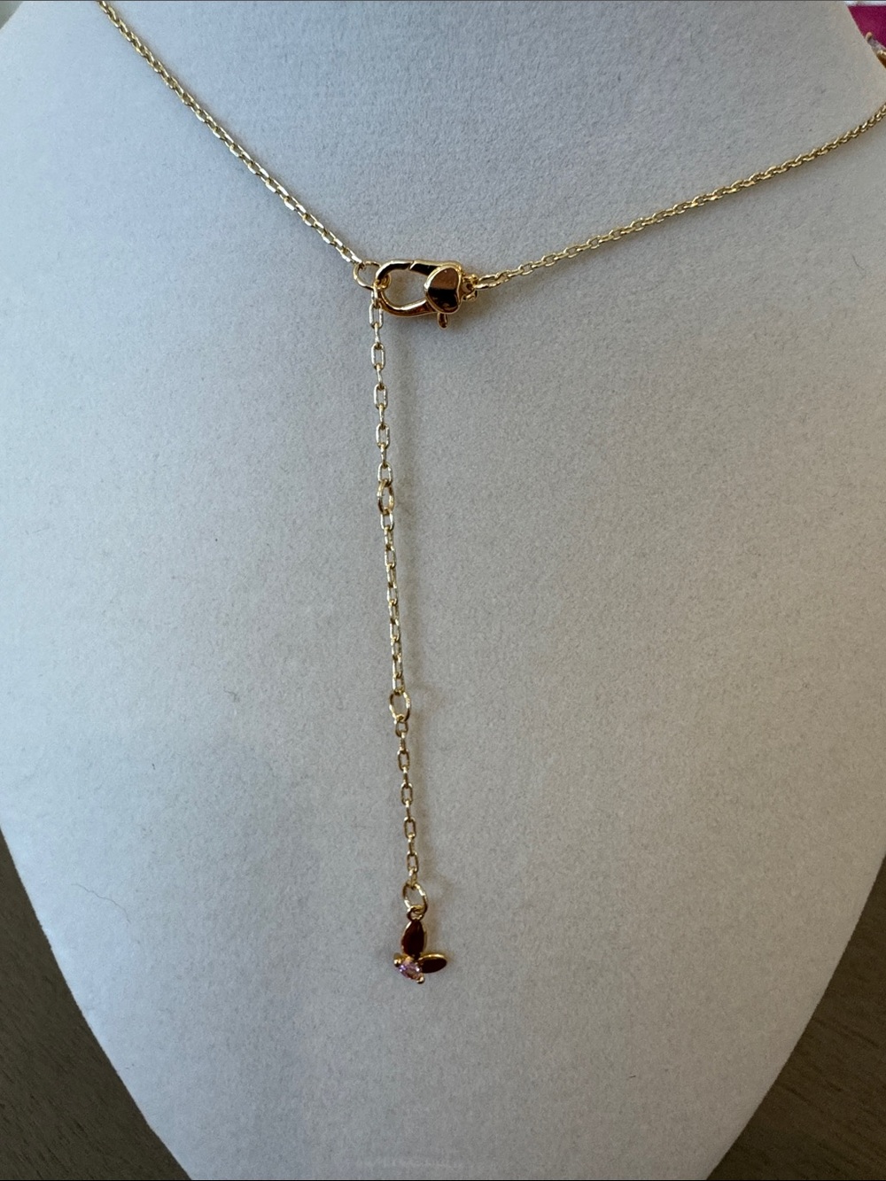 kate spade Gold Multicolor Enamel Butterfly Station Necklace - Picture 4 of 4